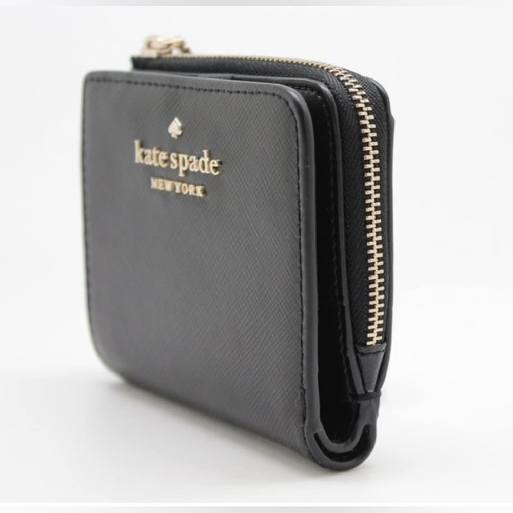 Kate Spade Schuyler Small  L Zip Bifold Black Saffiano Leather Wallet